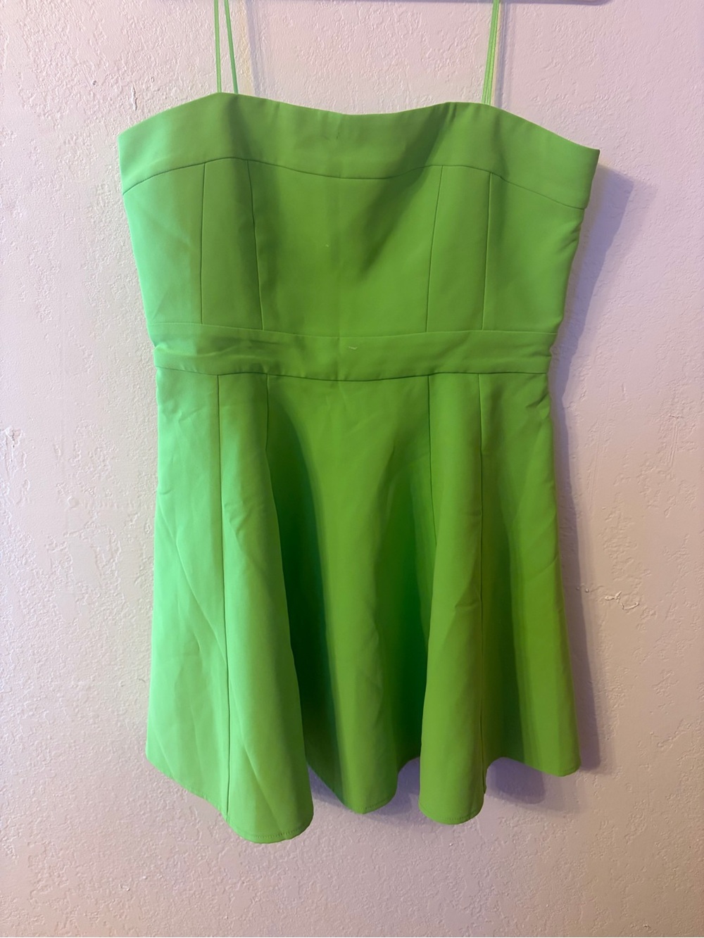 Amanda Uprichard Lime Green Strapless Skater Dress NWT